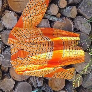 Vibrant Orange Tie-Dye Long Sleeve Top
